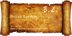 Bulik Loréna névjegykártya