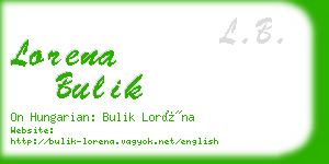 lorena bulik business card